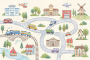 Town Wallpaper Vehicles Buildings Wall Mural design