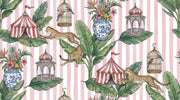 Leopards Wallpaper Circus Tents Birdcages Wall Mural design