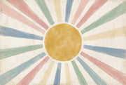Sun Wallpaper Geometric Radiating Wall Mural design