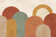 Mid-Century Modern Wallpaper Geometric Abstract Wall Mural design