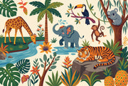 Tropical Jungle Wallpaper Wild Animals Kids Wallpaper Wall Mural design
