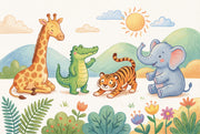 Watercolor Texture Wallpaper Soft Pastel Kids Safari Wall Mural design
