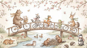 Whimsical Animals Wallpaper Pastel Nature Wall Mural design