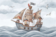 Pirate Ship Wallpaper Children Nautical Wall Decor design