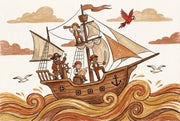 Pirate Ship Wallpaper Cartoon Nautical Wall Mural design