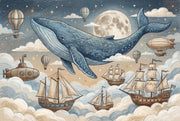 Whale Wallpaper Fantasy Nautical Wall Mural design