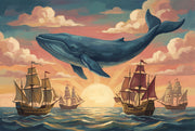 Whale Wallpaper Ocean Sunset Removable Wall Decor design