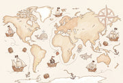 World Map Wallpaper Adventure Nautical Wall Mural design