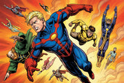 Superheroes Wallpaper Comic Flying Wall Mural design