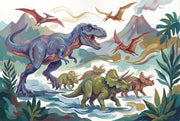 Dinosaur Wallpaper Prehistoric Volcano Wall Mural design
