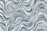 Abstract Pattern Wallpaper Blue Wavy Wall Mural design