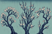 Cherry Blossom Wallpaper Floral Trees East Asian Inspired Wall Mural design