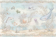 Underwater Wallpaper Ocean Watercolor Wall Mural design