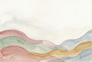 Watercolor Wallpaper Pastel Hills Abstract Landscape Wall Mural design