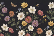 Dark Floral Wallpaper Wildflower Botanical Wall Mural design