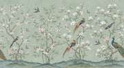 Floral Chinoiserie Wallpaper Birds Vintage Wall Mural design