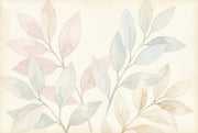White Background Wallpaper Minimal Botanical Watercolor Removable Wall Decor design