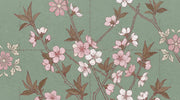 Muted Green Wallpaper Floral Vintage Wall Mural design