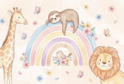 Nursery Wallpaper Pastel Rainbow Wall Mural design
