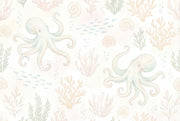 Underwater Wallpaper Octopus Removable Coastal Wall Decor design