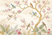 Cherry Blossoms Wallpaper Floral Branches Songbirds Wall Mural design