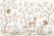 Muted Green Wallpaper Pastel Watercolor Removable Wall Decor design