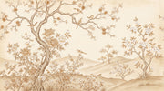 Vintage Chinoiserie Wallpaper Floral Landscape Blossoming Branches Wall Mural design