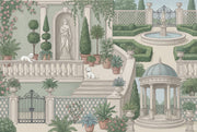 Formal Garden Wallpaper Classical Courtyard Removable Gazebo Rotunda Wall Decor design