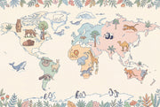 World Map Wallpaper Global Map Removable Nursery Map Wall Decor design
