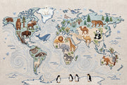 World Map Wallpaper Atlas Geography Removable Wall Decor design