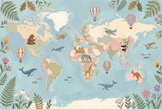 World Map Wallpaper Kids World Map Nursery World Map Removable Wall Decor design