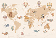 World Map Wallpaper Kids Map Nursery Map Wall Mural design