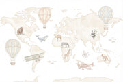 World Map Wallpaper White Background Removable World Map Wall Decor design