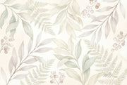 Watercolor Texture Wallpaper Botanical Fern Wall Mural design