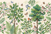 Botanical Wallpaper Birds Removable Butterflies Wall Decor design