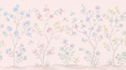 Pastel Floral Wallpaper Birds Garden Wall Mural design