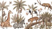 White Background Wallpaper Neutral Removable Tropical Wall Decor design