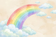 Pastel Rainbow Wallpaper Watercolor Removable Clouds Wall Decor design