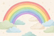 Pastel Rainbow Wallpaper Clouds Hand Drawn Wall Mural design