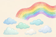 Rainbow Wallpaper Pastel Nursery Removable Wall Decor design