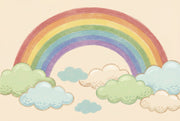 Rainbow Wallpaper Clouds Pastel Wall Mural design