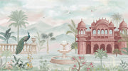 Indian Palace Wallpaper Pastel Landscape Watercolor Mural Wall Mural design