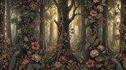Forest Wallpaper Floral Vintage Wall Mural design