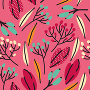 Vibrant Pink Multicolor Botanical Leaf Wallpaper design
