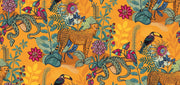 Vibrant Orange Jungle Wildlife Wallpaper design