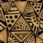 Gilded Black and Gold Look Geometric Art Deco Wallpaper design