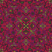 Rich Burgundy Art Deco Floral Wallpaper design