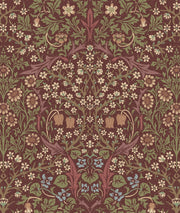 Vintage Floral Wallpaper Burgundy Botanical Pattern Wall Mural design