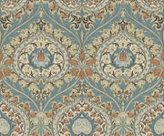 Vintage Damask Wallpaper Teal Floral Medallion Wall Mural design