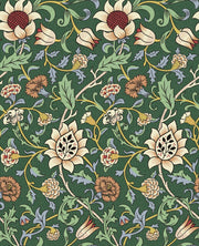 Vintage Floral Wallpaper Green Botanical Pattern Wall Mural design